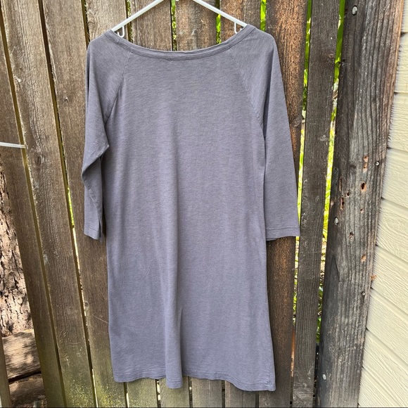 Garnet Hill Cotton Modal Casual 3/4 Sleeve Dress in Lilac Gray Sz M - Picture 4 of 9